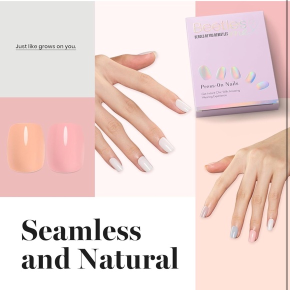 Nails Press Ons Short File Glue Ons False Nails Gel Glue Seamless 144 pcs E2 - Picture 7 of 9